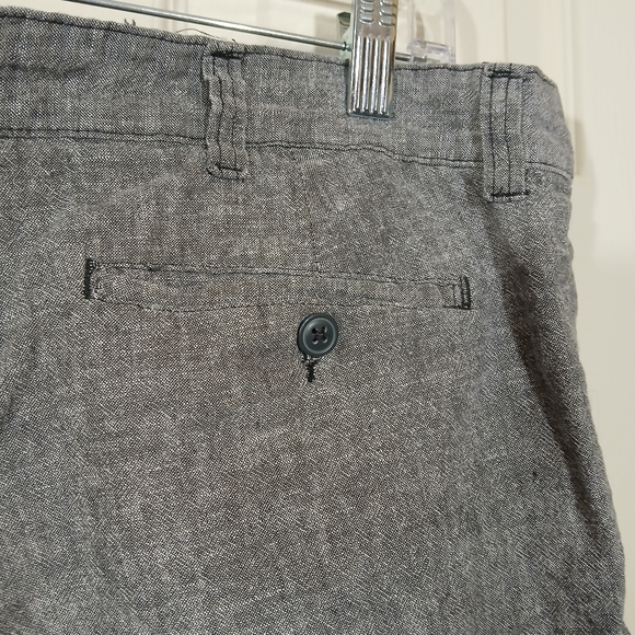 Bruno Gray Washable Linen Flat Front Shorts - Picture 4 of 13